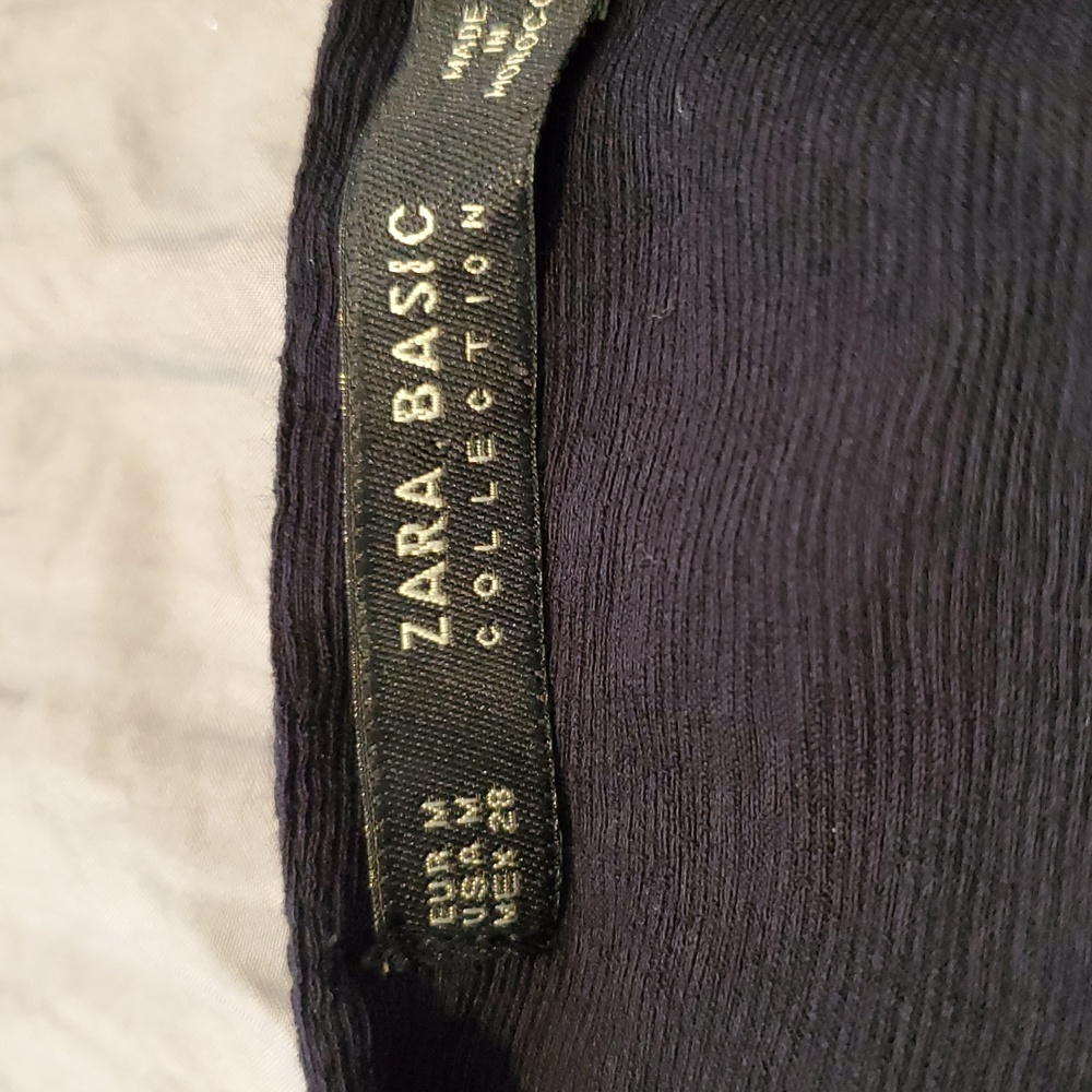 Zara Navy Long Sleeve Dress - Picture 9 of 9